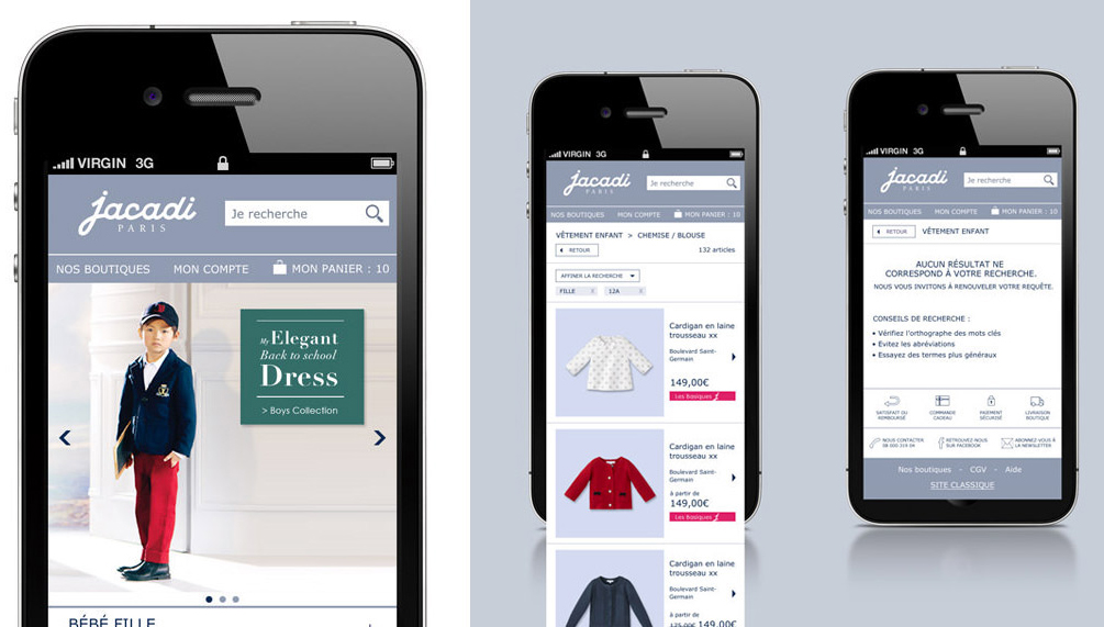 Site mobile Jacadi